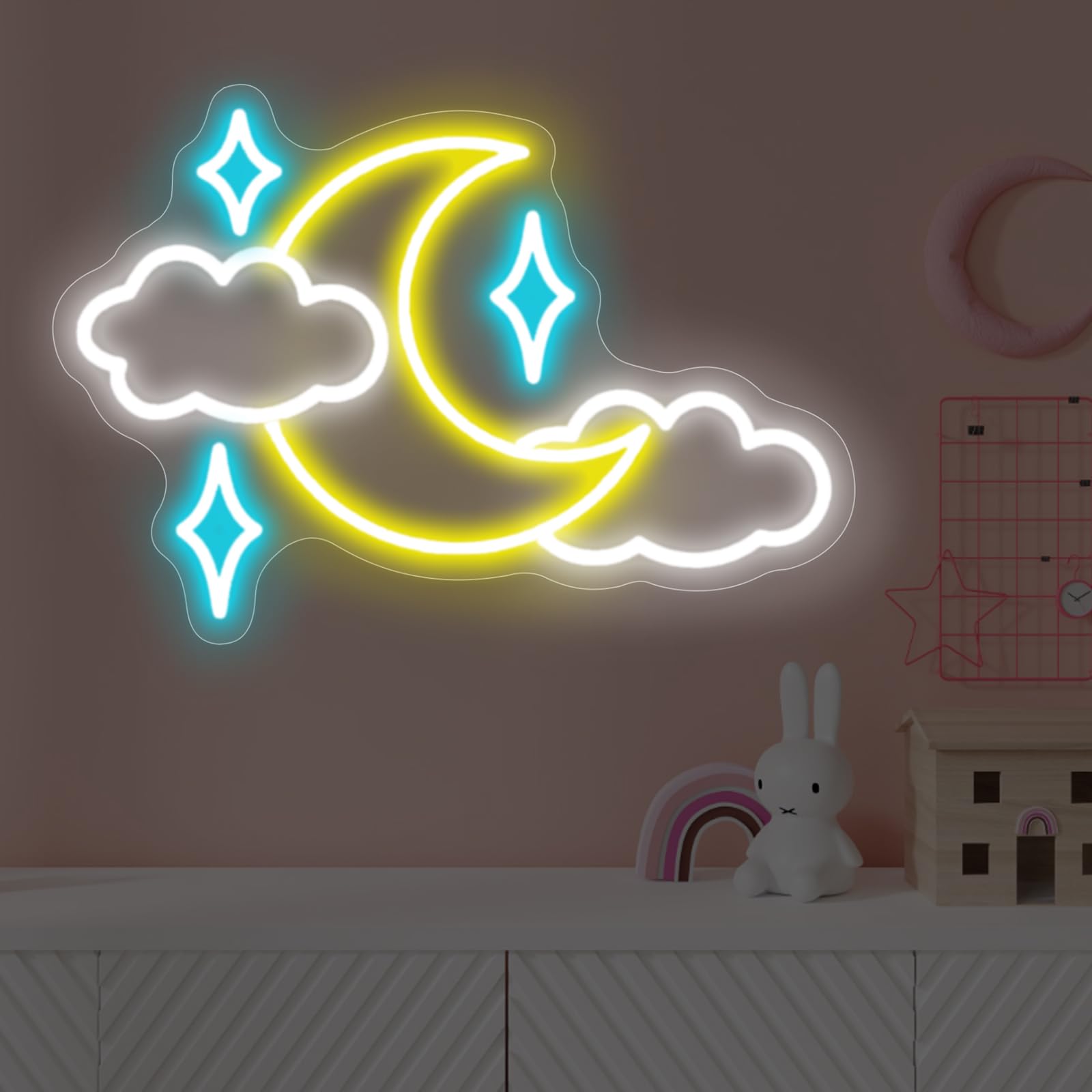 Sparkle Stars Neon Signs, Led Light Wall Decor For Kids Boys Girl's Bedrooms Living Room Nursery, Store Decoration, Game Room Family Birthday Bar Wedding Party Gift, Christmas, Birthday, Wedding, Hom